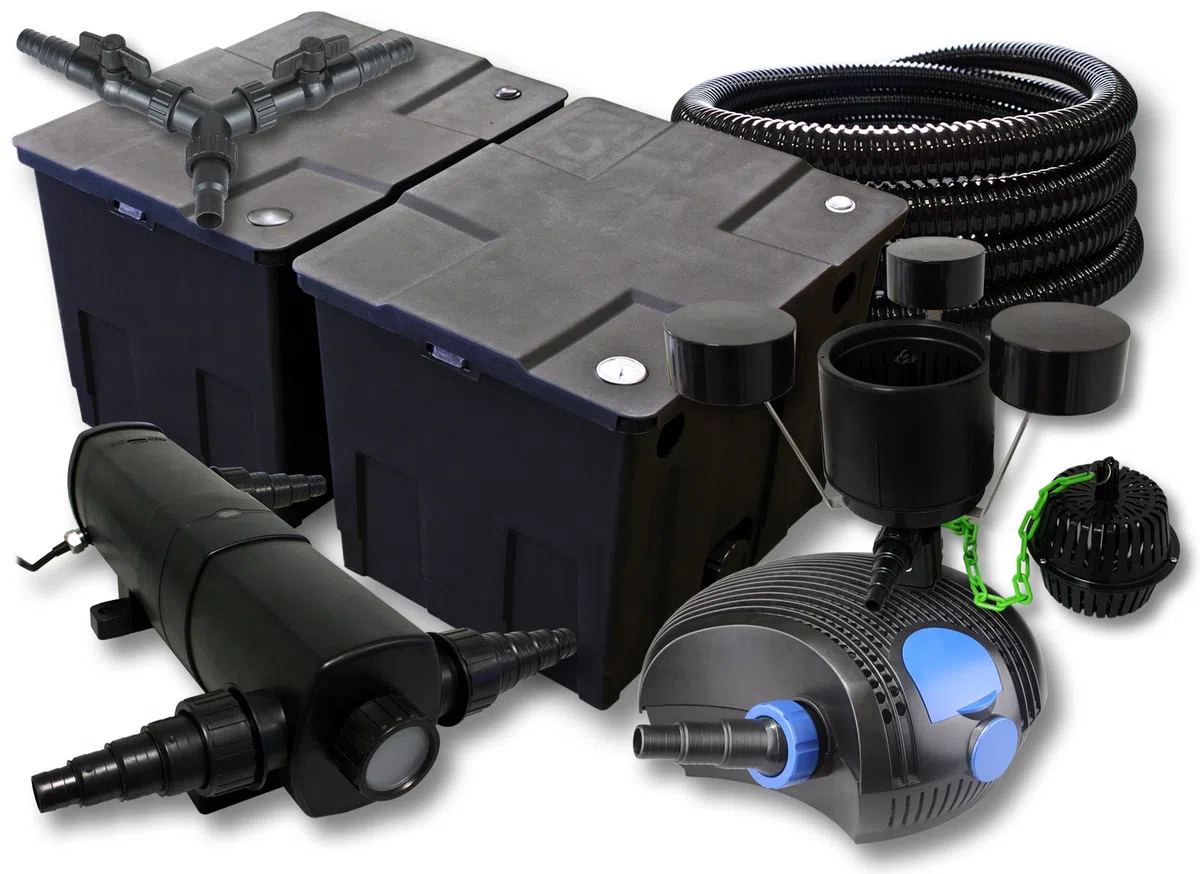 SunSun CBF-350B Teichfilter bis 60000 L CTF-12000 Teichpumpe 12000l/h 100W CUV-224 Teichklärer 24W CSP-250 Skimmer 2500l/h 45W