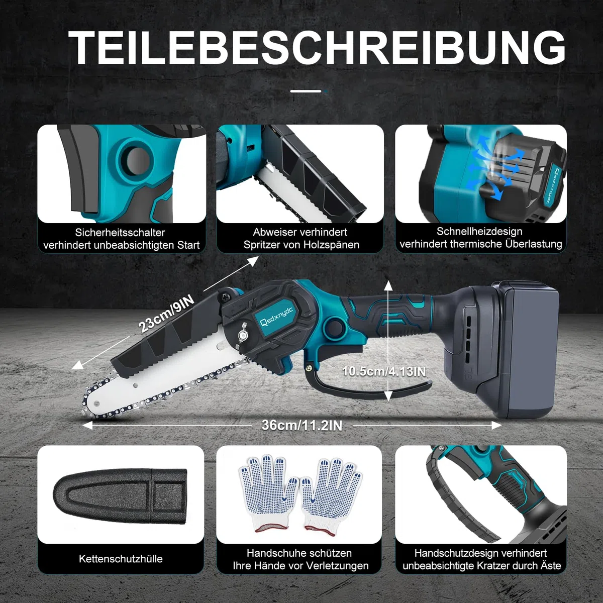 Bürstenlose 6 Zoll Mini Kettensäge für Makita 18V LXT (Kein Akku), Kabellose Einhand Ersatz Kettensägen für Makita Battery, Elektro Chainsaw Chain Saw für Holzschneiden/Baumbeschneiden/Gartenscheren