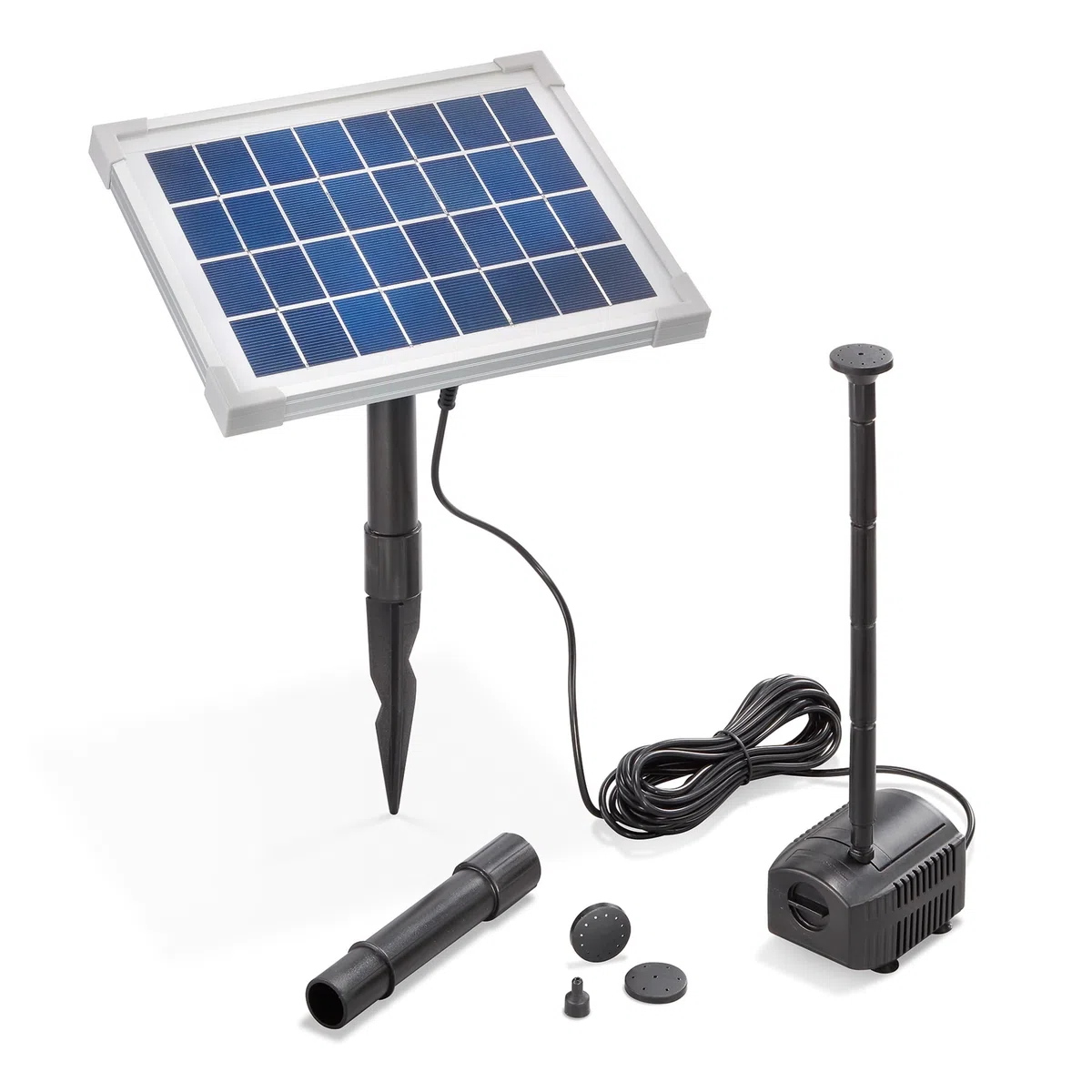 esotec Solar Teichpumpenset 5/250 mit 5 W Solarmodul, Solarbrunnen, Wasserspiel Garten, Solarteichpumpe, Springbrunnen 101763