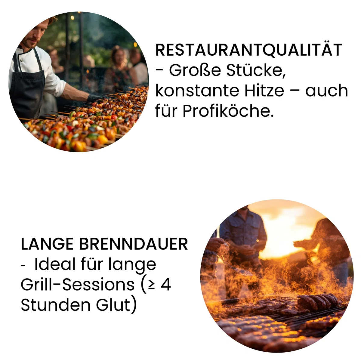 C44 - Premium-Grillkohle 20 kg (2 x 10 kg) – Restaurant Kohle, Extra Lange Glut & hohe Hitze – Für BBQ, Smoker & Pizza – 100% Laubholz und Chemiefrei