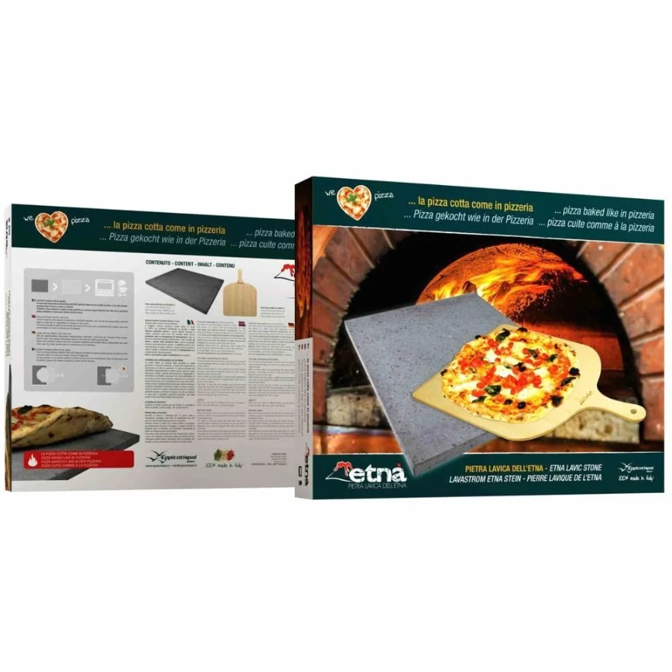 MAAJ Eppicotispai Pizza-Set mit Kochstein und Pizzaschieber, Silber
