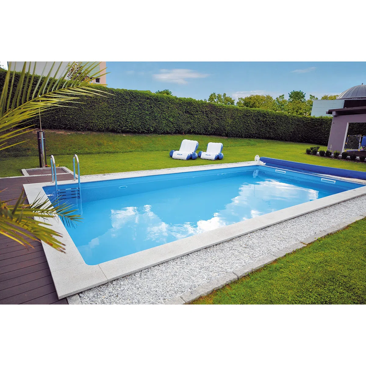 KWAD Styropor Pool Standard mit Edelstahlleiter 400 x 300 x 150 cm