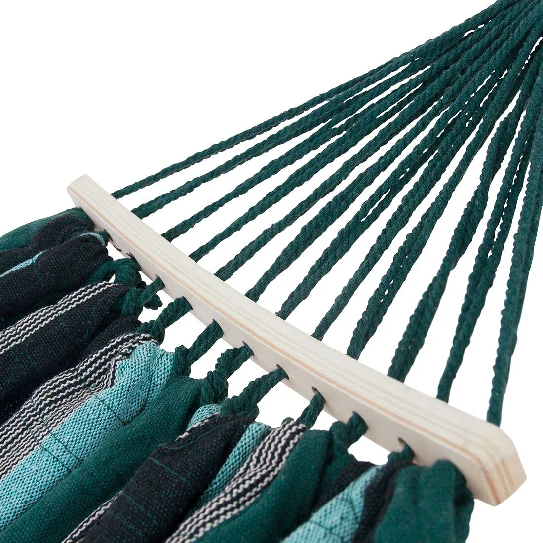 yourGEAR Bali XL Hängematte mit Kissen - 240 kg TÜV geprüft, 240x120 cm, Smaragd oder Aqua, Baumwoll-Stabhängematte, inkl. Befestigungsset