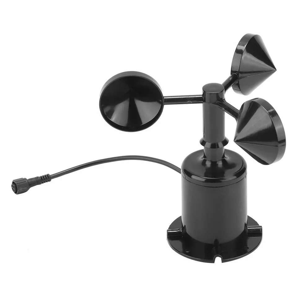 KIMISS Windgeschwindigkeitssensor Polycarbonat 0-70M S Impulstyp Drei Tassen Anemometer