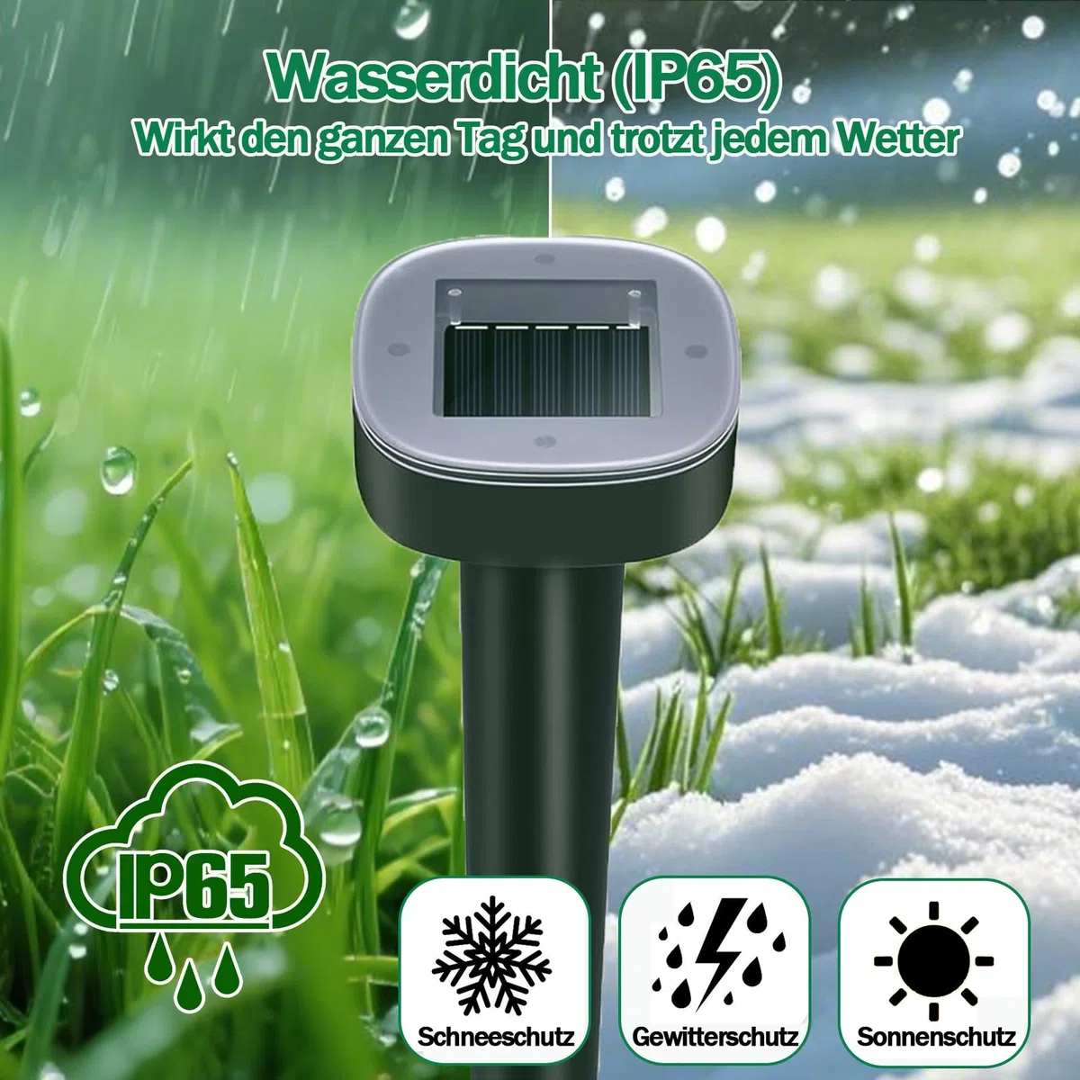 Maulwurf Vertreiber–Maulwurfschreck solar Testsieger, IP65 Geeignet zur Vertreibung von Maulwürfe und Anderen Nagetieren in Gärten Rasen (Runden 6 Pack)