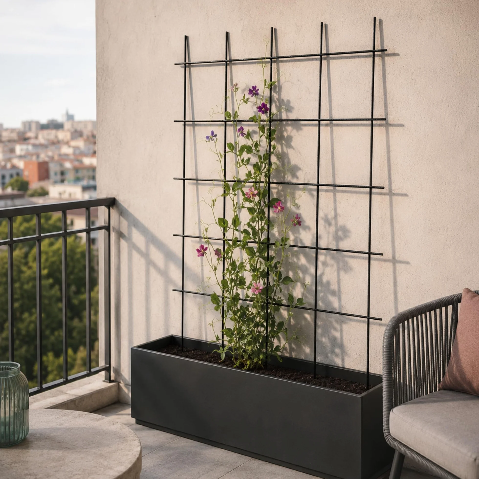 KADAX Rankgitter 75 x 150 cm, Gitterspalier für Garten, Pflanzen, Balkon, Terrasse, Metall Spalier, Rankhilfe, Klettergitter aus Stahl, Kletterhilfe, Rosenspalier, Pflanzengitter