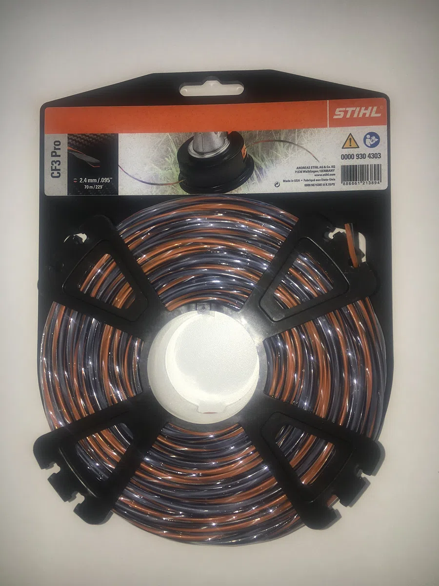STIHL 9304303 Mähfaden Carbon 2,4mm x 70 Meter, kreuzförmig, CF3 Pro