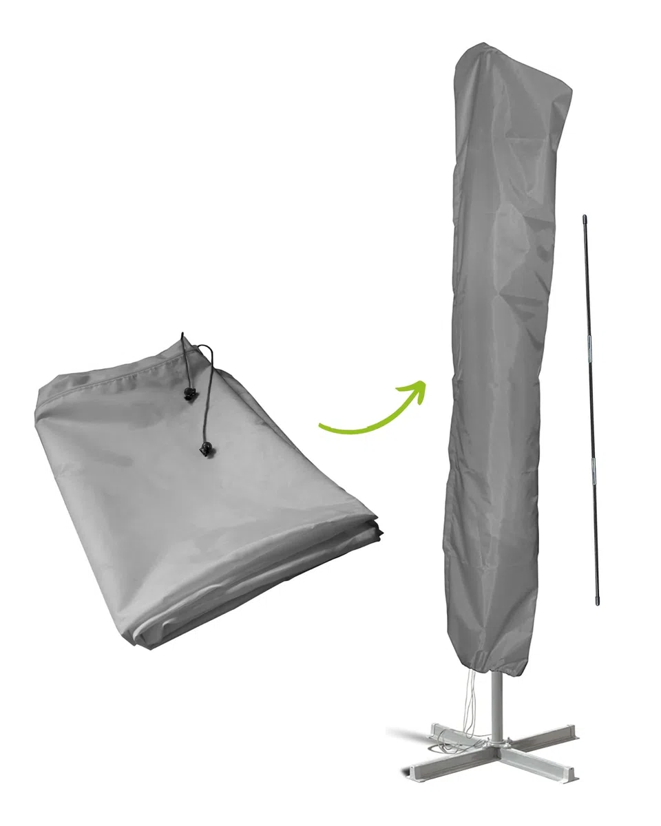 Sonnenschirmhülle mit Stab für Schirme bis Ø 4 m (rund) | 4 x 3 m (eckig) - Wasserdicht, UV-beständig - Premium Sonnenschirm Schutzhülle