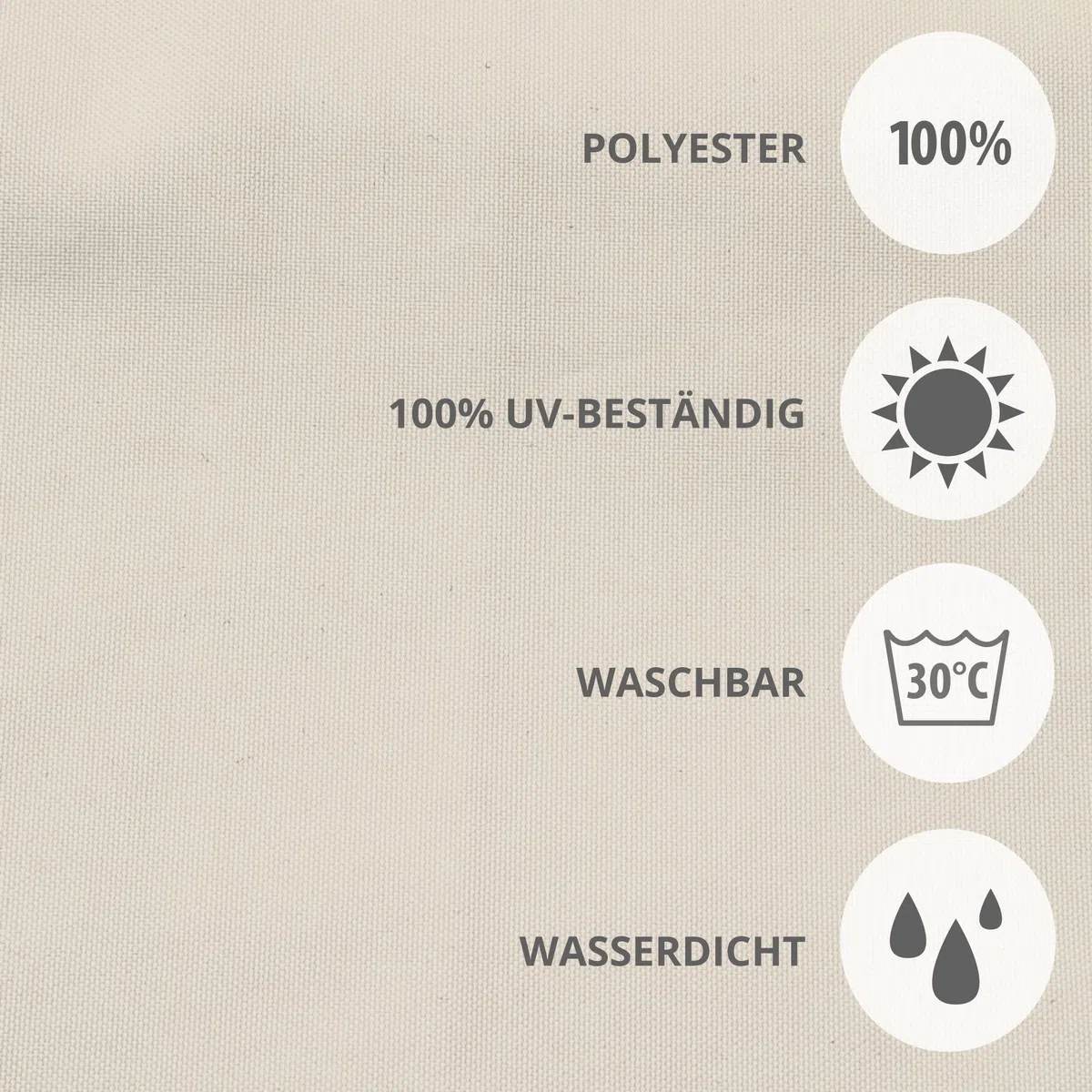 jarolift Balkonbespannung Basic, Balkon Sichtschutz Windschutz Sonnenschutz Balkon-Verkleidung, Wasserdicht, 600 x 90 cm, (24 Ösen) Creme