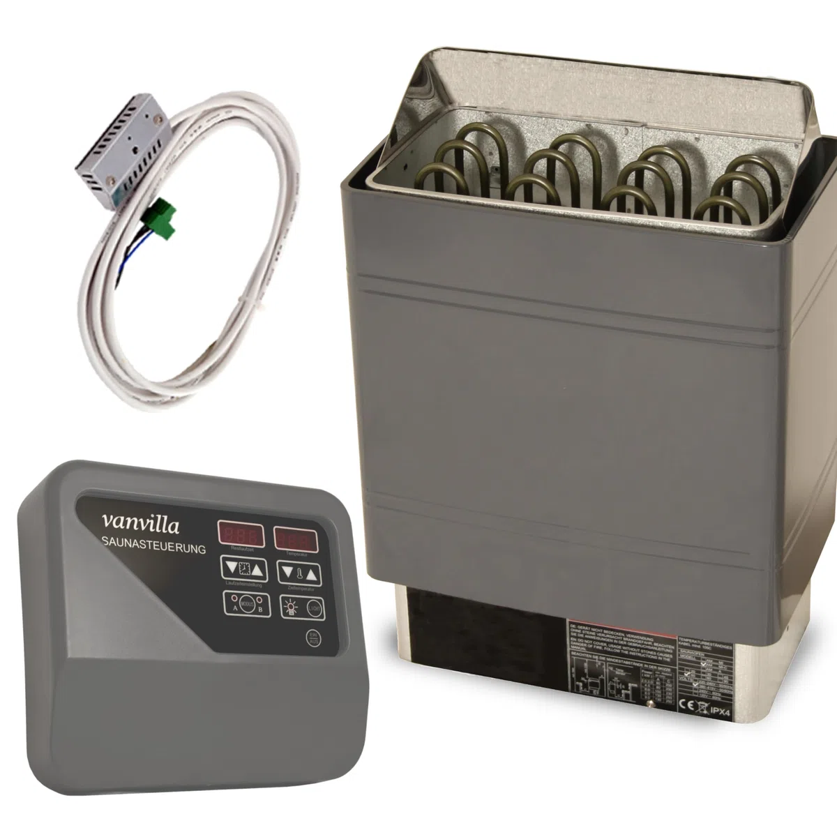 Vanvilla Saunaofen 9kW 380V mit externer Steuerung Finnische Sauna