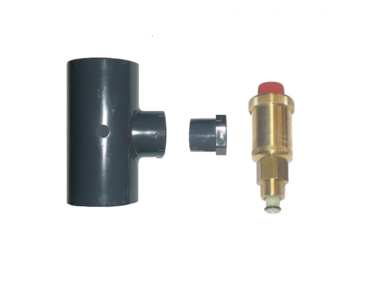 Pool Schwimmbad Entlüftungsset für PVC verrohrung d 50 mm bestehnd aus 1 x Reduktion T-Stück(70706) 1x reduktion 20 x 3/8" (71143) und 1 x Entlüfter (76884)