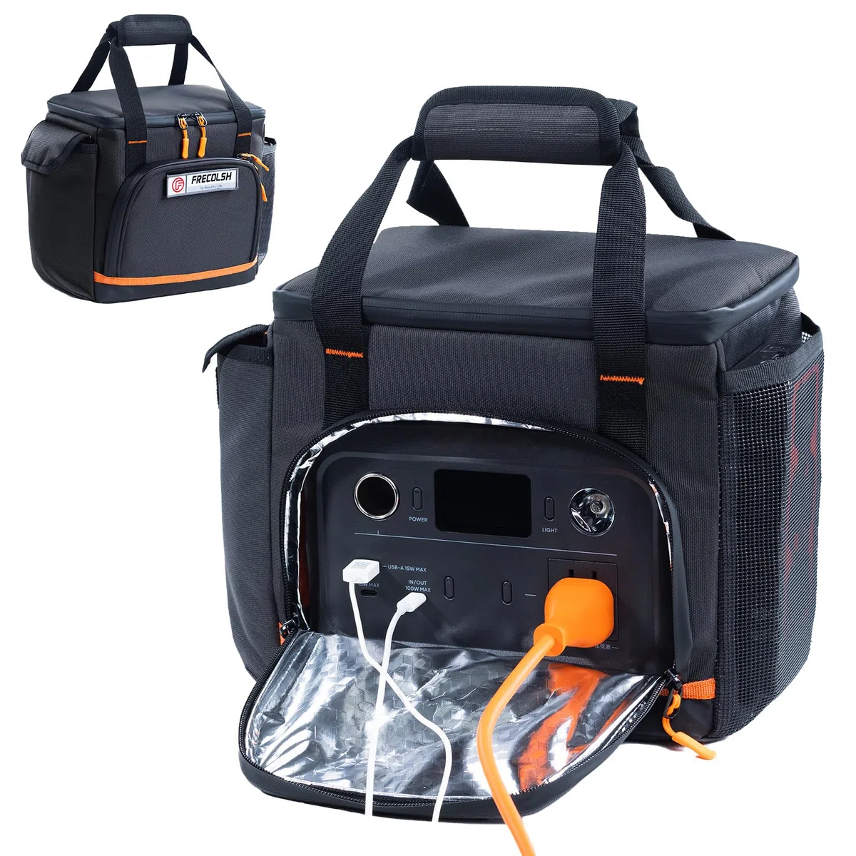 Reise-Tragetasche, kompatibel mit Jackery Explorer 300/240/160, tragbarer Kraftwerks-Aufbewahrungskoffer mit wasserdichtem Boden und Vordertaschen für Jackery Zubehör, Solargenerator