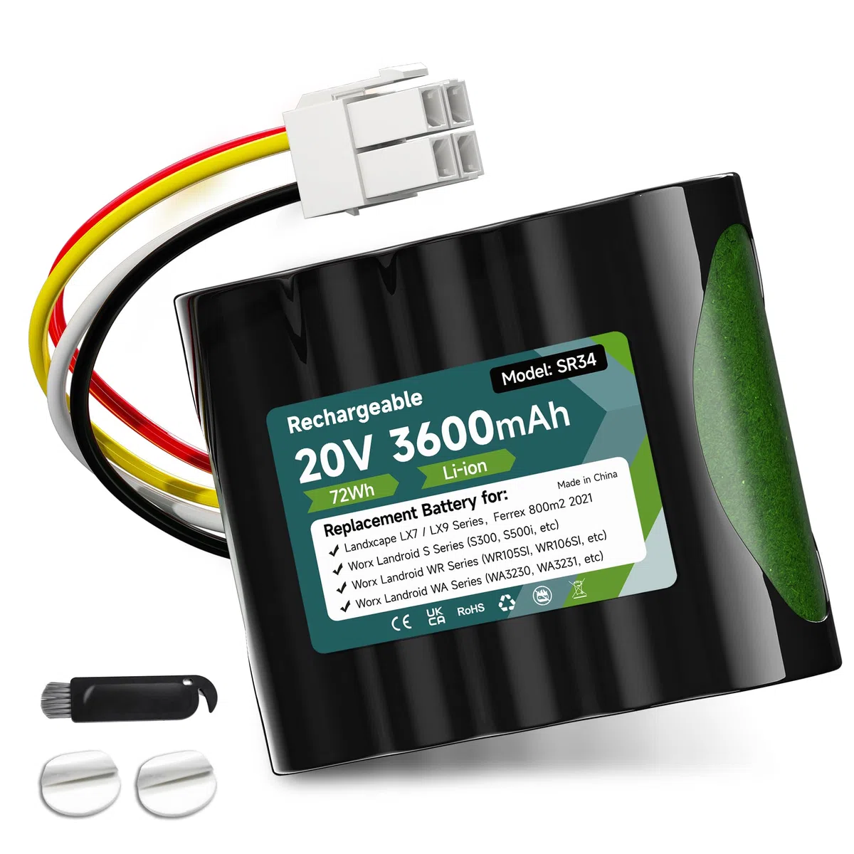 20V 3500mAh Akku für Worx Landroid S Basic, S450i, S500, WA3230, WR101SI, WR102SI, WR105SI, WR105si.1, WR106 SI, WR106SI, WR115mi, Landxcape LX7 / LX9 Series, 50032492, Ferrex 800m2 2021