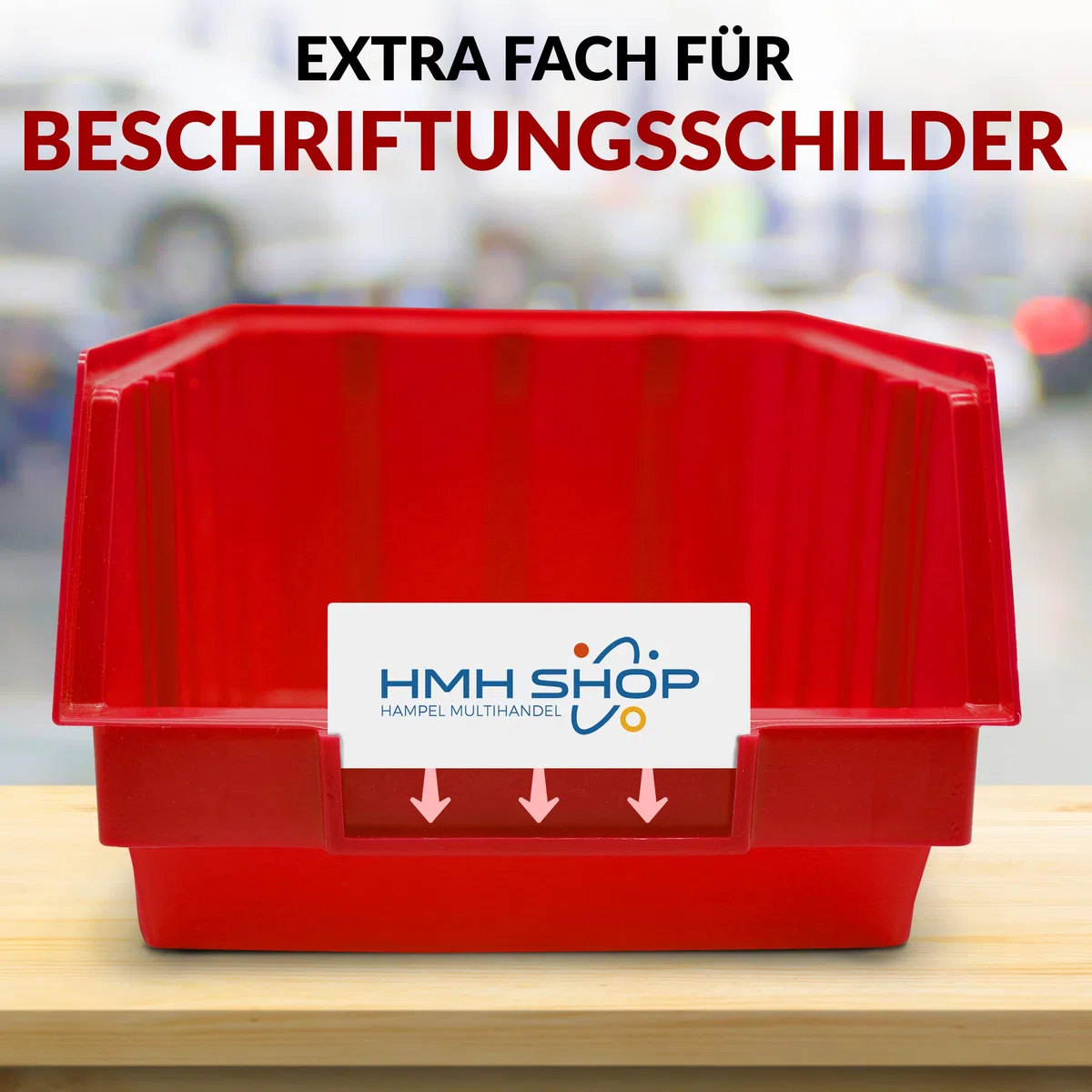 40x Stapelboxen Rot Größe 2 für Werkstatt Garage Sichtlagerboxen (LxBxH) 175x103x76mm Lagerboxen rote Sichtlagerkästen zur Kleinteile Aufbewahrung Stapelbox PP