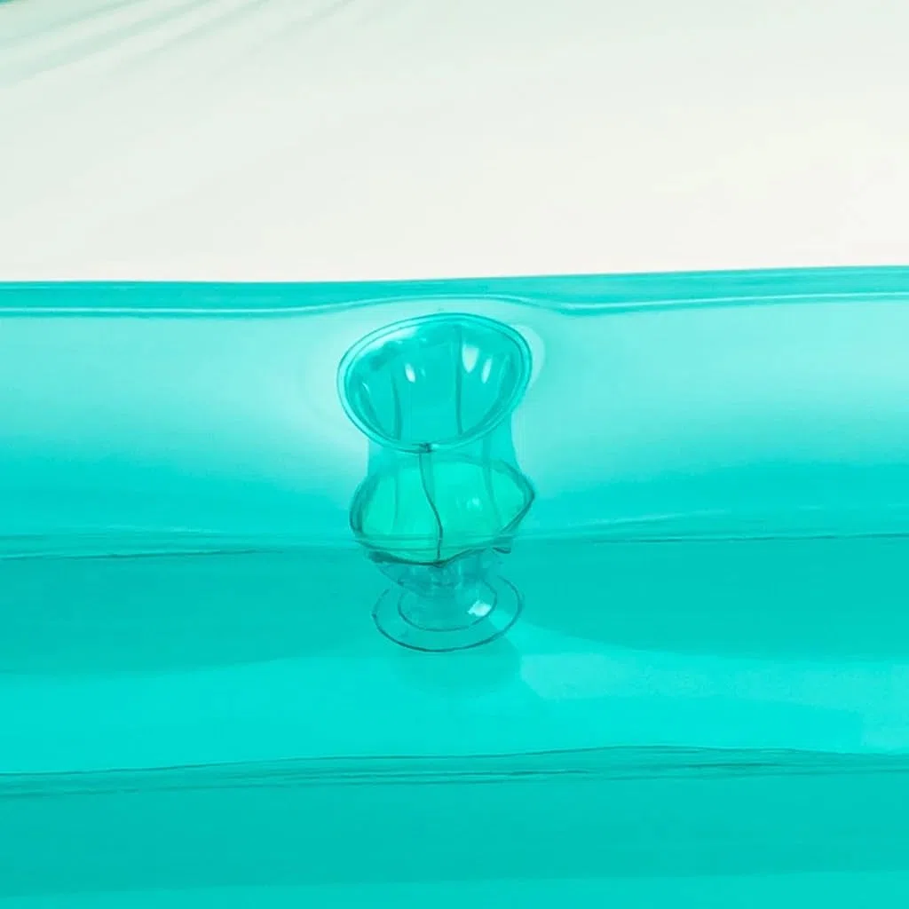Funsicle AquaSplash 3.0 m Family Aufblasbarer Pool - 3-st�ckiger rechteckiger Swimmingpool mit transparentem Design, einfacher Ablaufstopfen, langlebige N�hte - Lagoon Blue