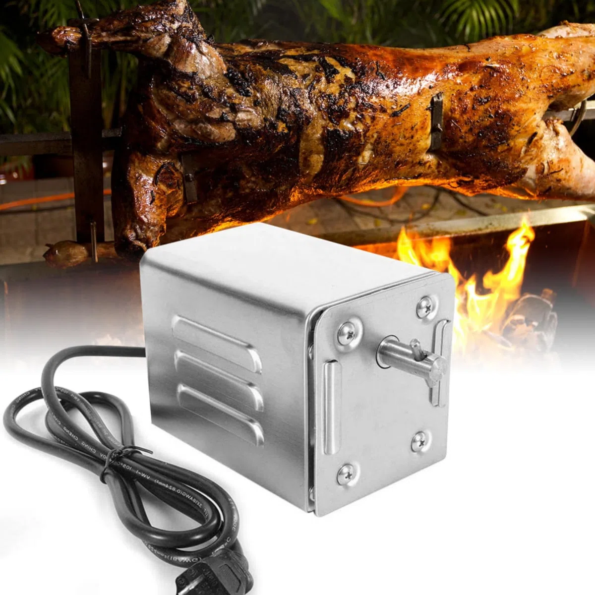 grillmotor für grillspieß 220V SP-S40 Rotisserie Roaster Grill Grillmotor 50-70kg Edelstahl BBQ Grill Zubehör Bräter Elektromotor Ziegenschwein Huhn BBQ Spieß
