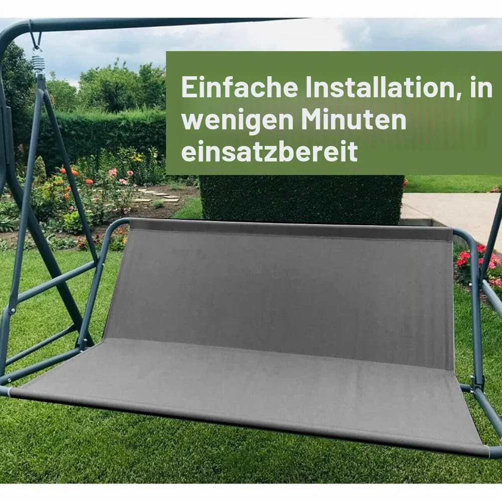 WingFly Gartensitzbezug für Schaukelstuhl, Schaukelstuhl, Sitzbezüge für Gartenschaukel, Abdeckung für Gartenstuhl, 2-/3-Sitzer (Grau, 158 x 52 x 52 cm)