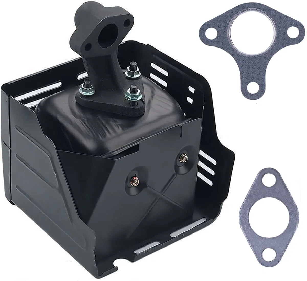 Auspuff für Honda GX390 GX340 11HP 13HP Motoren, ADEFOL Auspuff mit Auspuffrohr Dichtung 4 Takt Motor Auspuffbaugruppe Ersatzteile Schalldämpfer Dichtunssatz Zubehör