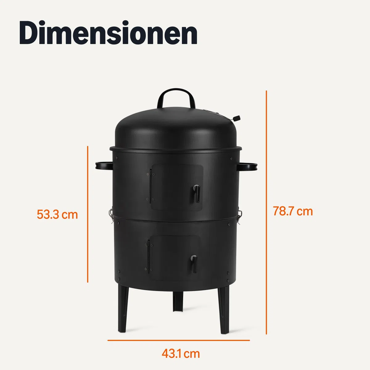 Amazon Basics Outdoor-Smoker, 1 Stück, 40.6 cm, Schwarz