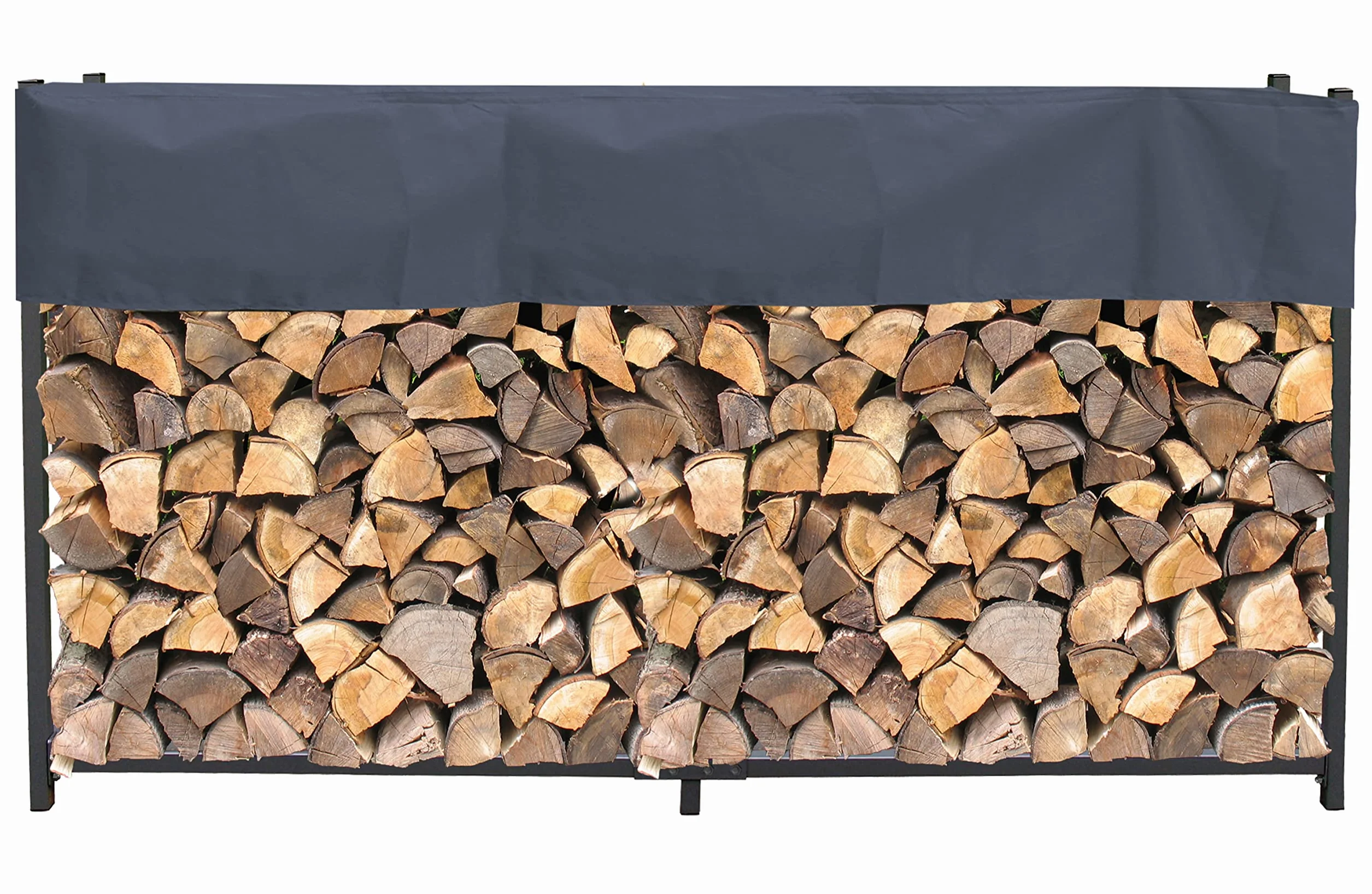 QUICK STAR Kaminholzregal Außen 200 x 25 x 115 cm Anthrazit, Garten Metall Kaminholzunterstand 0,8 m³ Wetterfeste Stapelhilfe