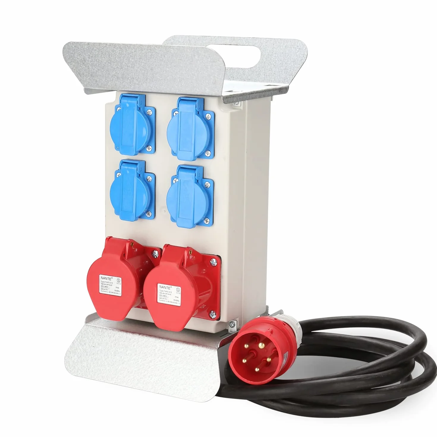 Daromigo Baustromverteiler CEE 2x16A 400V+4x230V 5 Polig IP44 Stromverteilung Wandverteiler