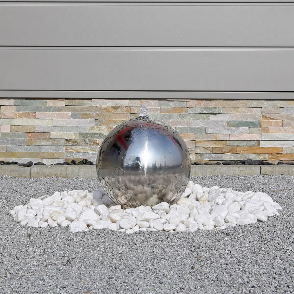 CLGarden Edelstahl Springbrunnen Kugel 20cm Ø poliert für Gartenbrunnen Kugelbrunnen Wasserspiel
