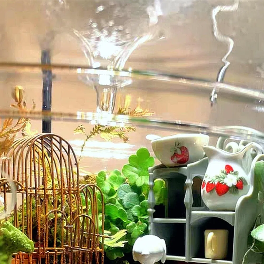 Mikro-Landschaftsglasterrarium mit Tausammeldeckel, Bonsai-Vase Aus Glas, Mikroskopische Landschaft, Ökologische Flasche L