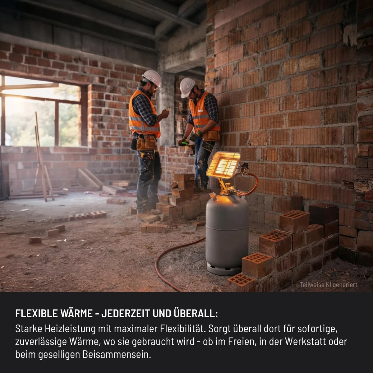 Güde Gasheizstrahler GHS 4200PIEZO (2,9-4,5 kW Heizleistung, 210-327 g/h Gasverbrauch, 40 cm Gasschlauch, rostfreier Reflektor, Schutzgitter, Druckminderer, Piezozündung, Thermosicherheitselement)