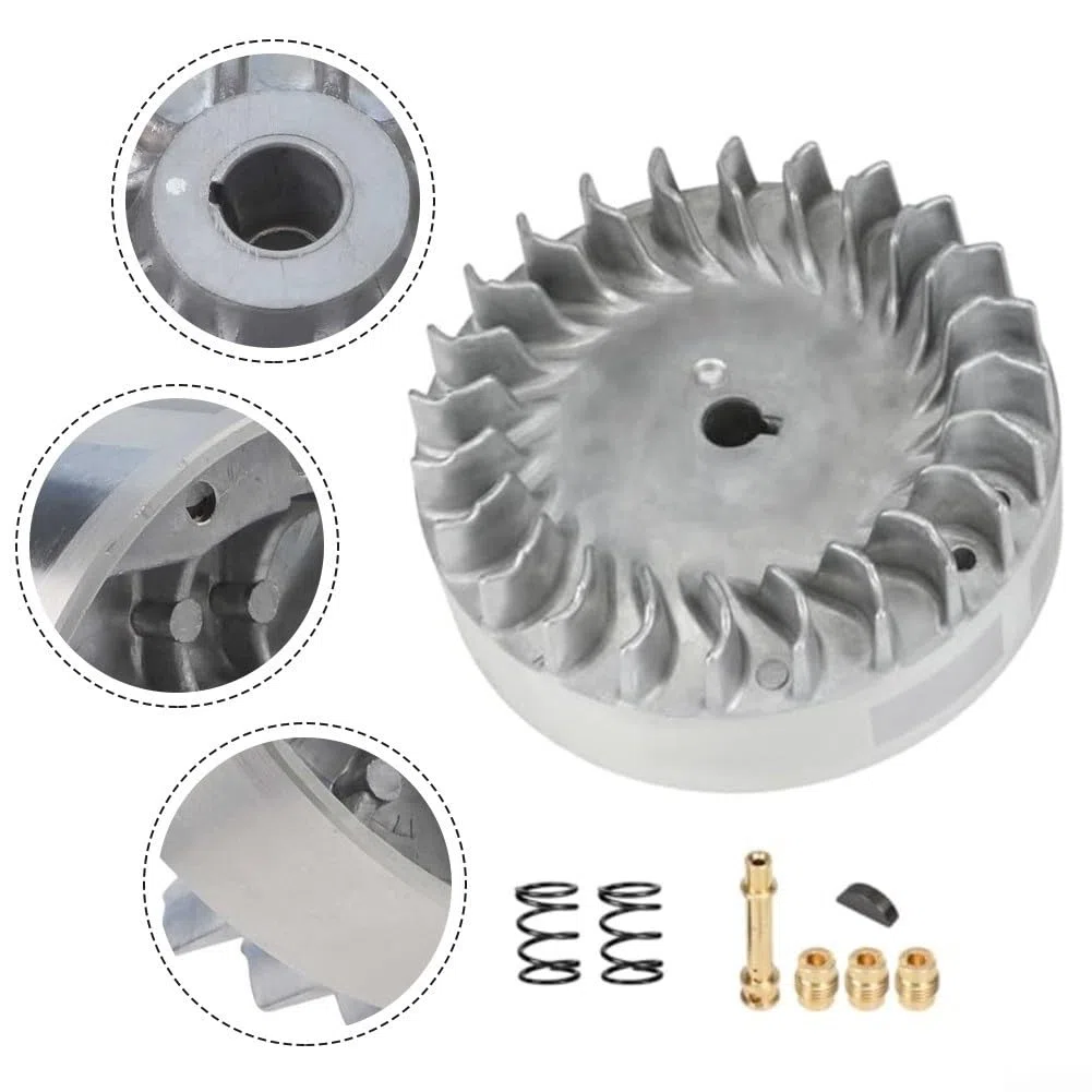 Aluminium Schwungrad 212cc für Predator & für HEMI Motoren, kompatibel mit für COLEMAN CT200U BT200X für MINI Bike, inkl. Ventilfedern und Hauptdüsen-Set für Go-Kart Rasenmäher Reparatur