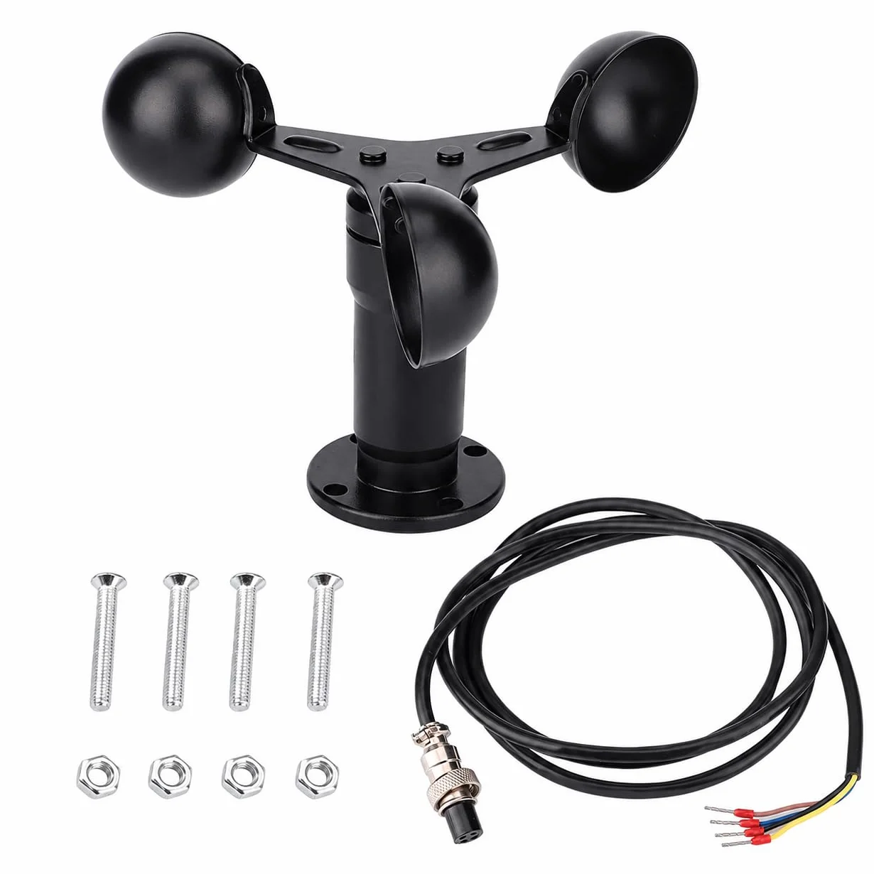 Windgeschwindigkeitssensor 0-10V Signalausgang Aluminiumlegierung Anemometer 360 Impulssignalausgang