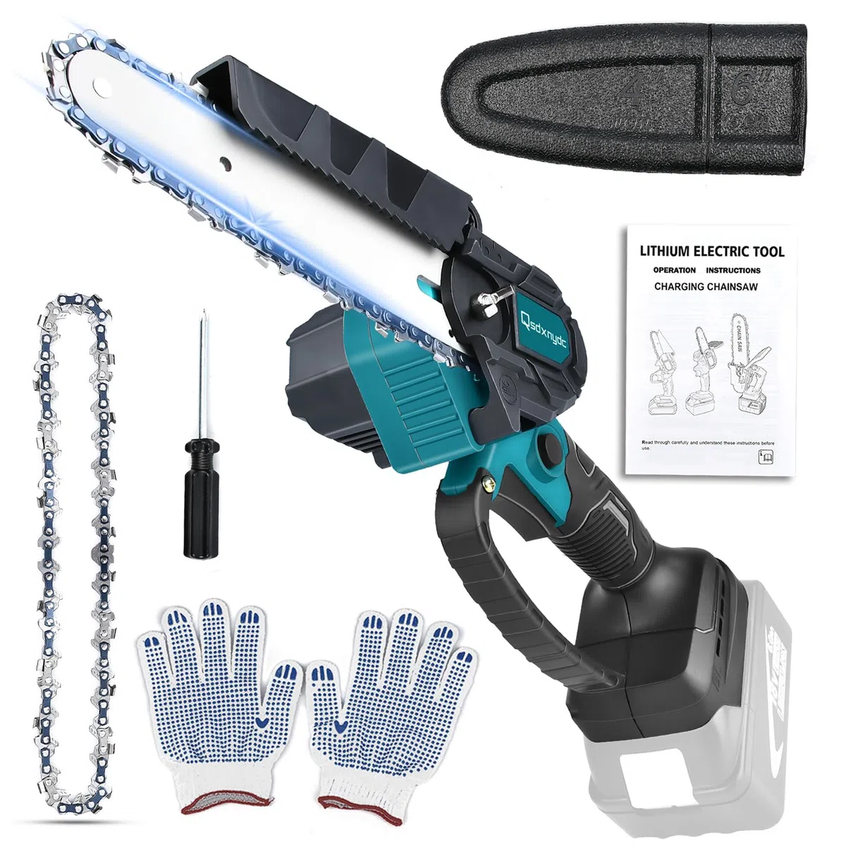 Bürstenlose 6 Zoll Mini Kettensäge für Makita 18V LXT (Kein Akku), Kabellose Einhand Ersatz Kettensägen für Makita Battery, Elektro Chainsaw Chain Saw für Holzschneiden/Baumbeschneiden/Gartenscheren