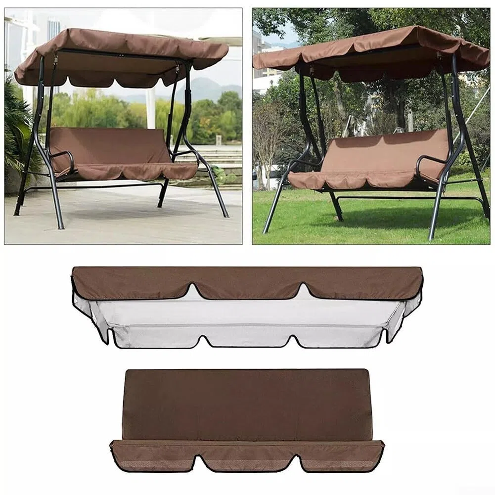 Ersatz-Schaukelsitzbezug, wasserdichtes Ersatz-Set für Gartenschaukelstuhl, 3-Sitzbezüge mit Schaukelüberdachung, ohne Halterung (grün, 164 x 114 x 15 cm)