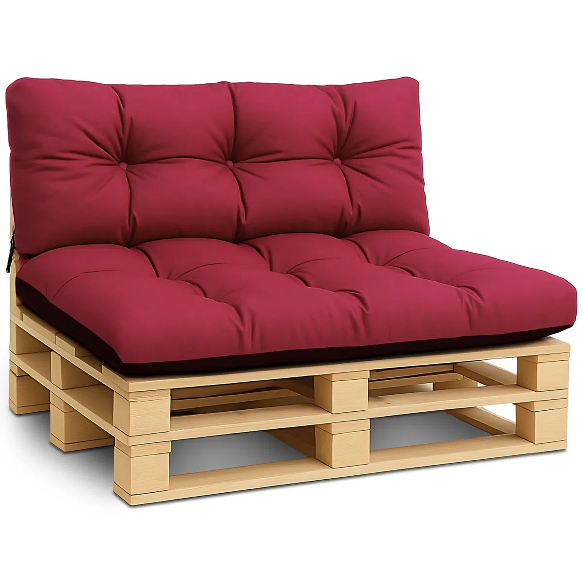 Amazinggirl Palettenkissen Outdoor Kissen Set: Rückenkissen 120x40 cm und Sitzkissen 120x80 cm - Auflagen für Paletten Europaletten Palettensofa und Palettenmöbel Palettenpolster Bordeaux
