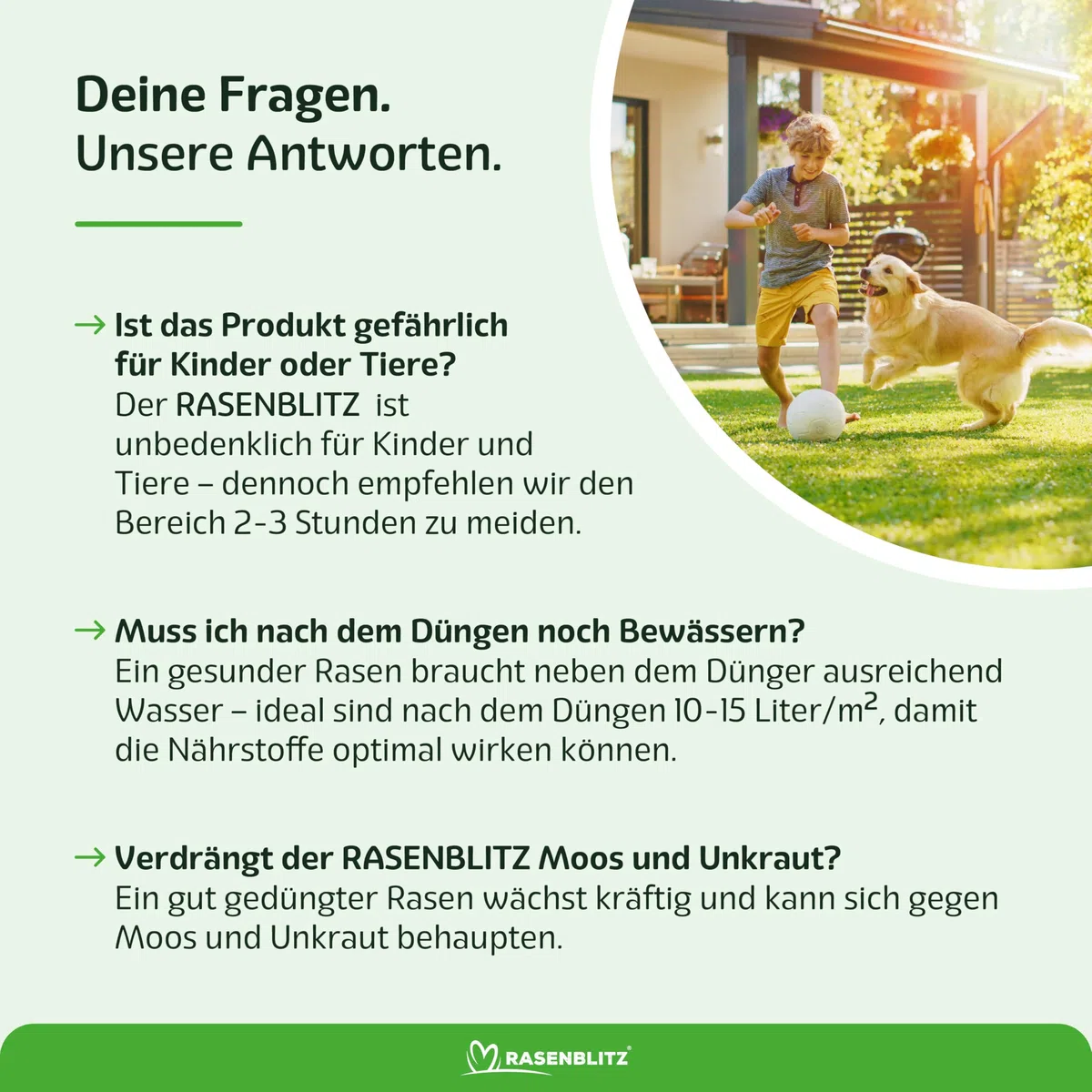 RASENBLITZ Sommerdünger Nachfüllpack – 5 L für 250–500 m², flüssig & sofort wirksam, nachhaltiger Rasendünger bei Trockenstress, ideal zur Auffrischung