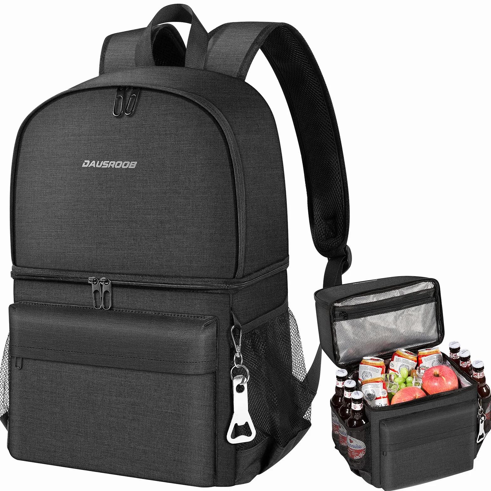 Kühlrucksack 2-IN-1 Isoliertasche groß Kühltasche Thermo Rucksack Auslaufsichere Rucksack mit Kühlfach Perfekt für Picknicks, Strand Ausflüge, Wandern, Arbeiten &Familienausflüge(24 Dosen)