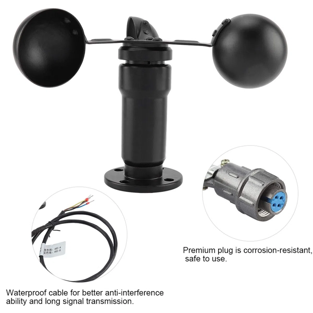 Oumefar Windgeschwindigkeitssensor Windsensor Windanemometer Impulssignalausgang