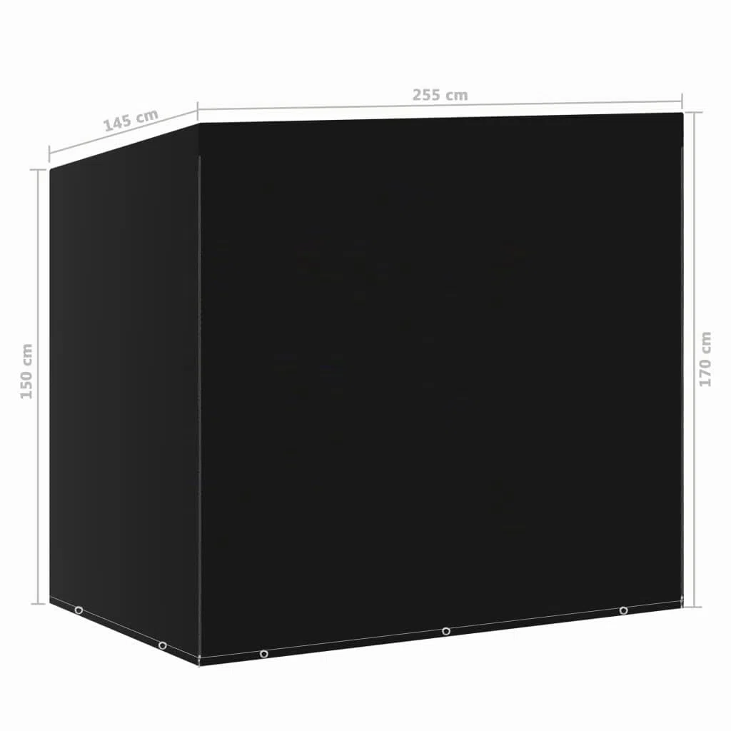vidaXL Hollywoodschaukel Abdeckung 10 Ösen 2 Reißverschlüsse Hülle Schutzhülle Abdeckhülle Abdeckplane für Gartenschaukel Schaukelbank 255x145x170cm