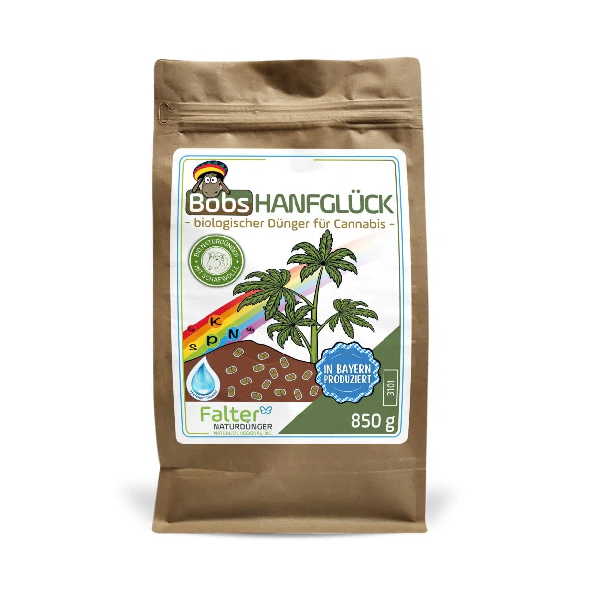Bobs Hanfglück - biologischer Dünger für Cannabis, 850 g