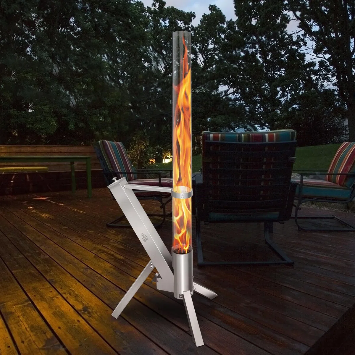 CTSC Feuersäule Outdoor Pellet Feuersäule Pellets Feuerrohr für Veranda, Deck, Garten
