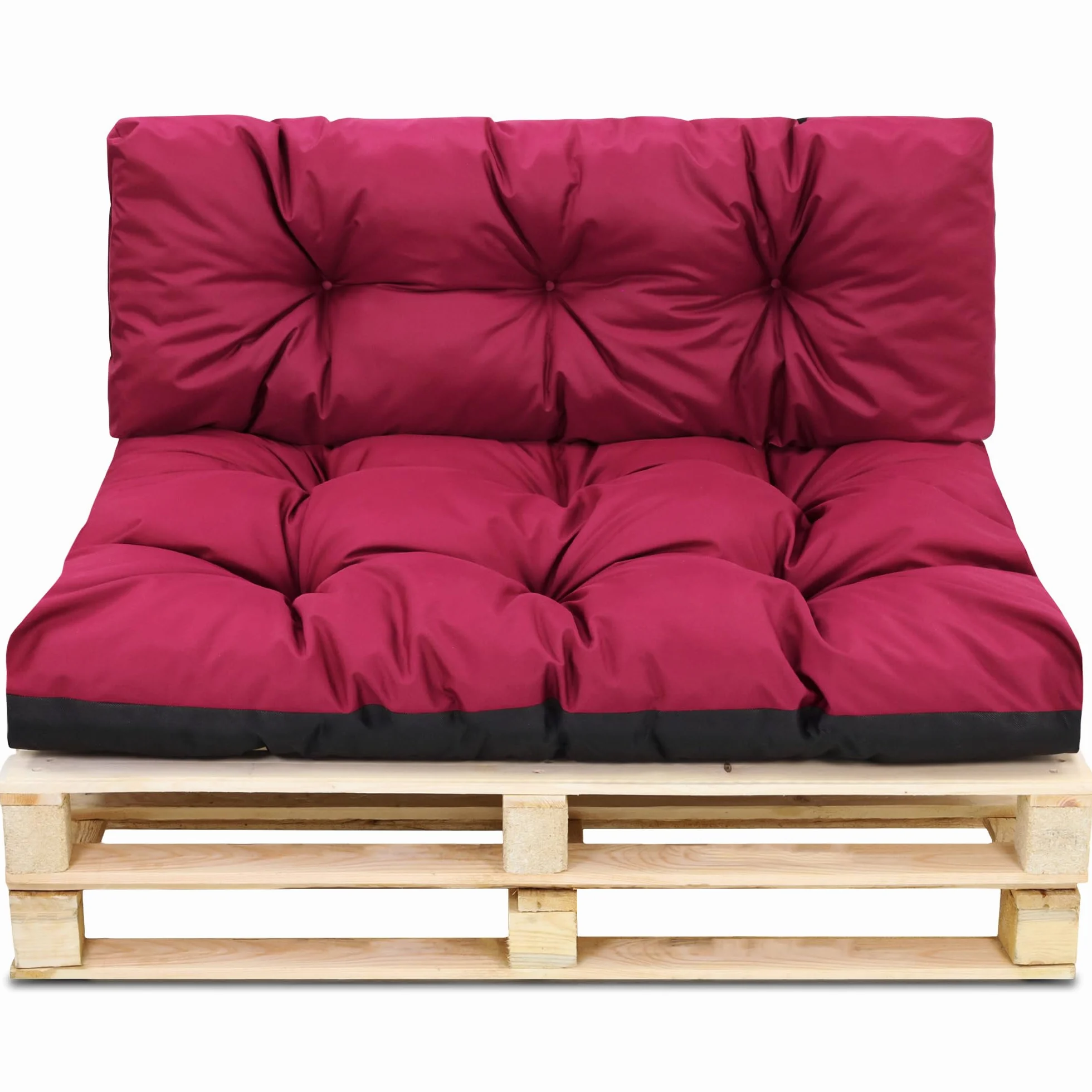 Amazinggirl Palettenkissen Outdoor Kissen Sitzkissen 120x80 cm - Auflagen für Paletten Europaletten Palettensofa und Palettenmöbel Palettenpolster 120 x 80 Bordeaux