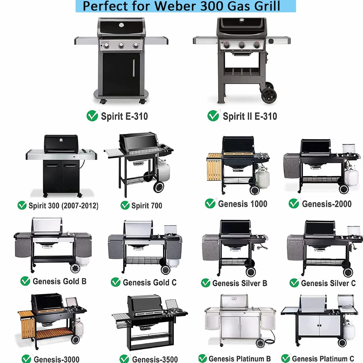 Weber Spirit E310 Gusseisen Grillrost 44,5cm Ersatzteile für Weber I & II 300 Gasgrills