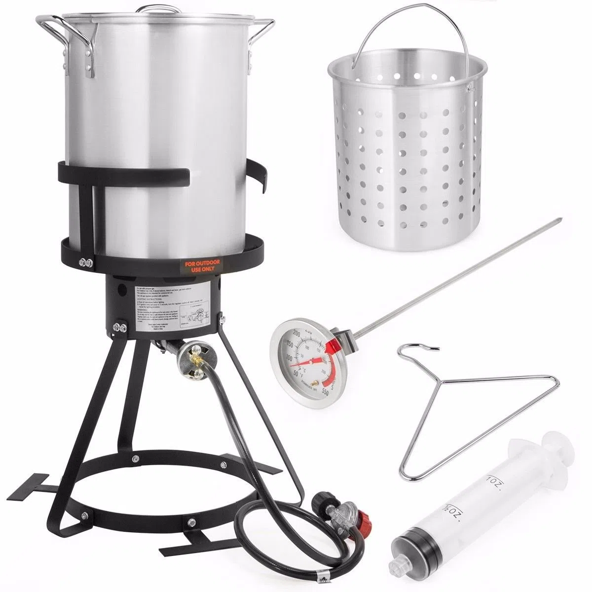 Barton 30QT Truthahn-Fritteuse 37.000BTU Fischfritteuse Topf Combo Boiler Dampfgarer Bräter