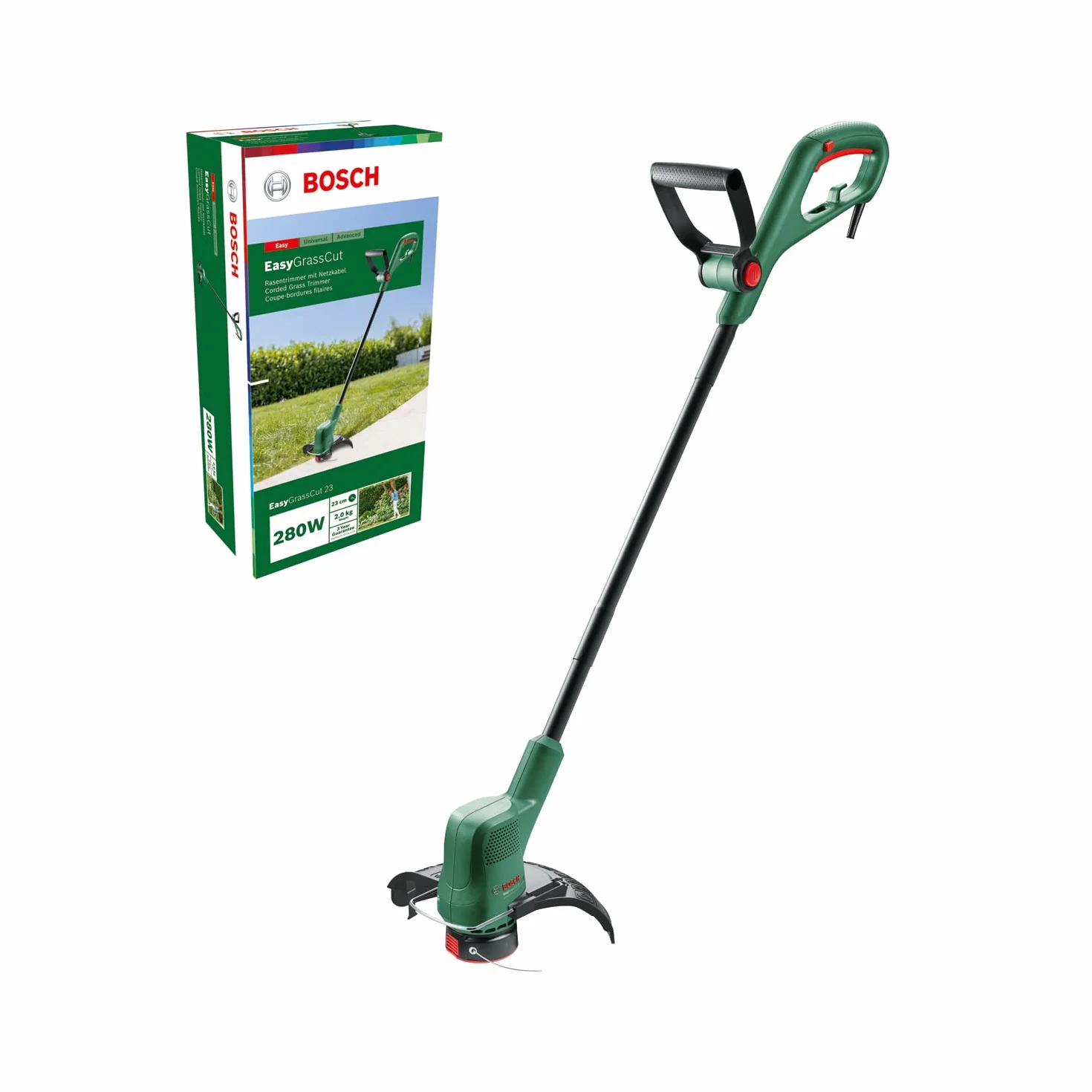 Bosch Elektro-Rasentrimmer EasyGrassCut 23 (280 Watt, Schnittkreisdurchmesser 23 cm, in Kartonverpackung)