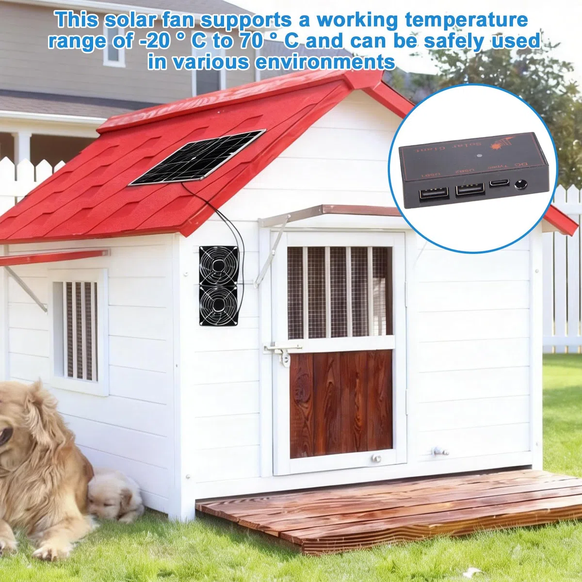 Solar Ventilator Solar Lüfter, 12W Solarpanel Ventilator, Wasserdicht Ventilators Solarbetrieben, Solarlüfter Solarpanel mit DC Doppelventilator für Kleine Hühnerställe, Gewächshäuser, Schuppen