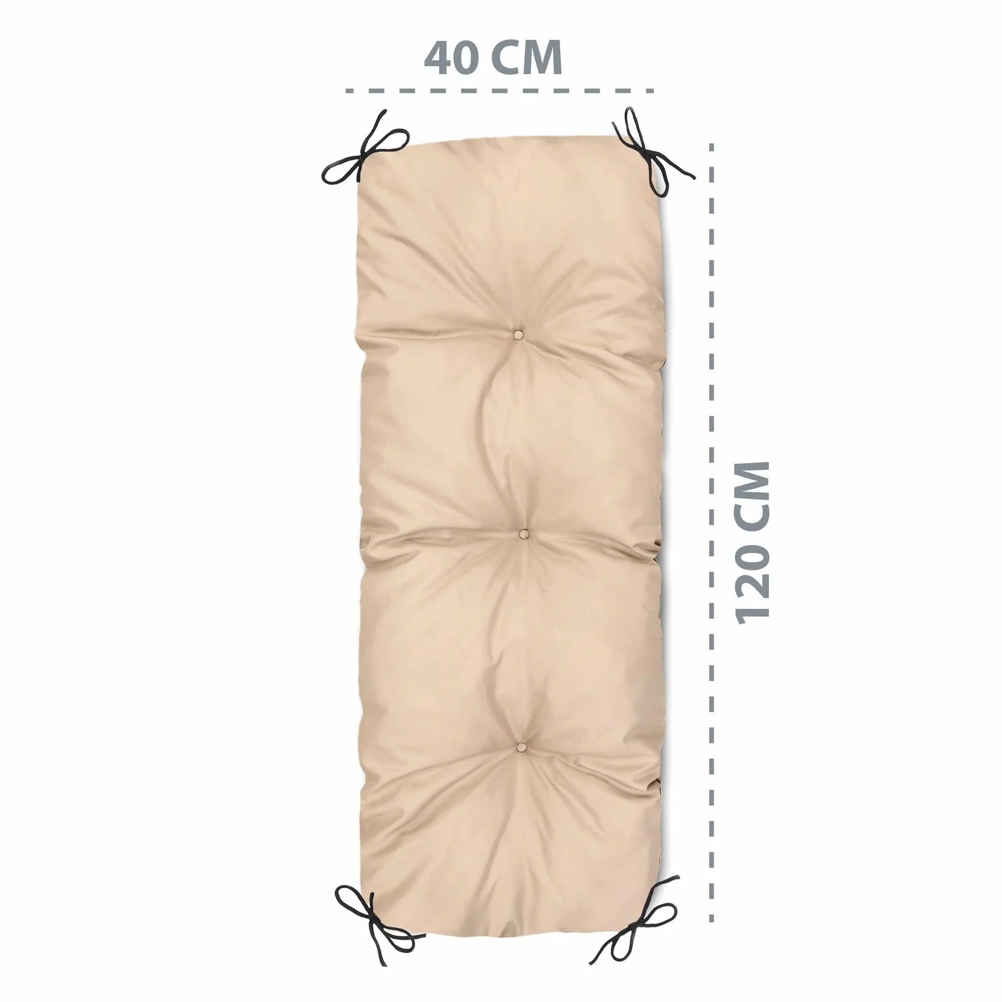 Amazinggirl Palettenkissen Outdoor Kissen Rückenkissen 120x40 cm - Auflagen für Paletten Europaletten Palettensofa und Palettenmöbel Palettenpolster 120 x 40 Beige