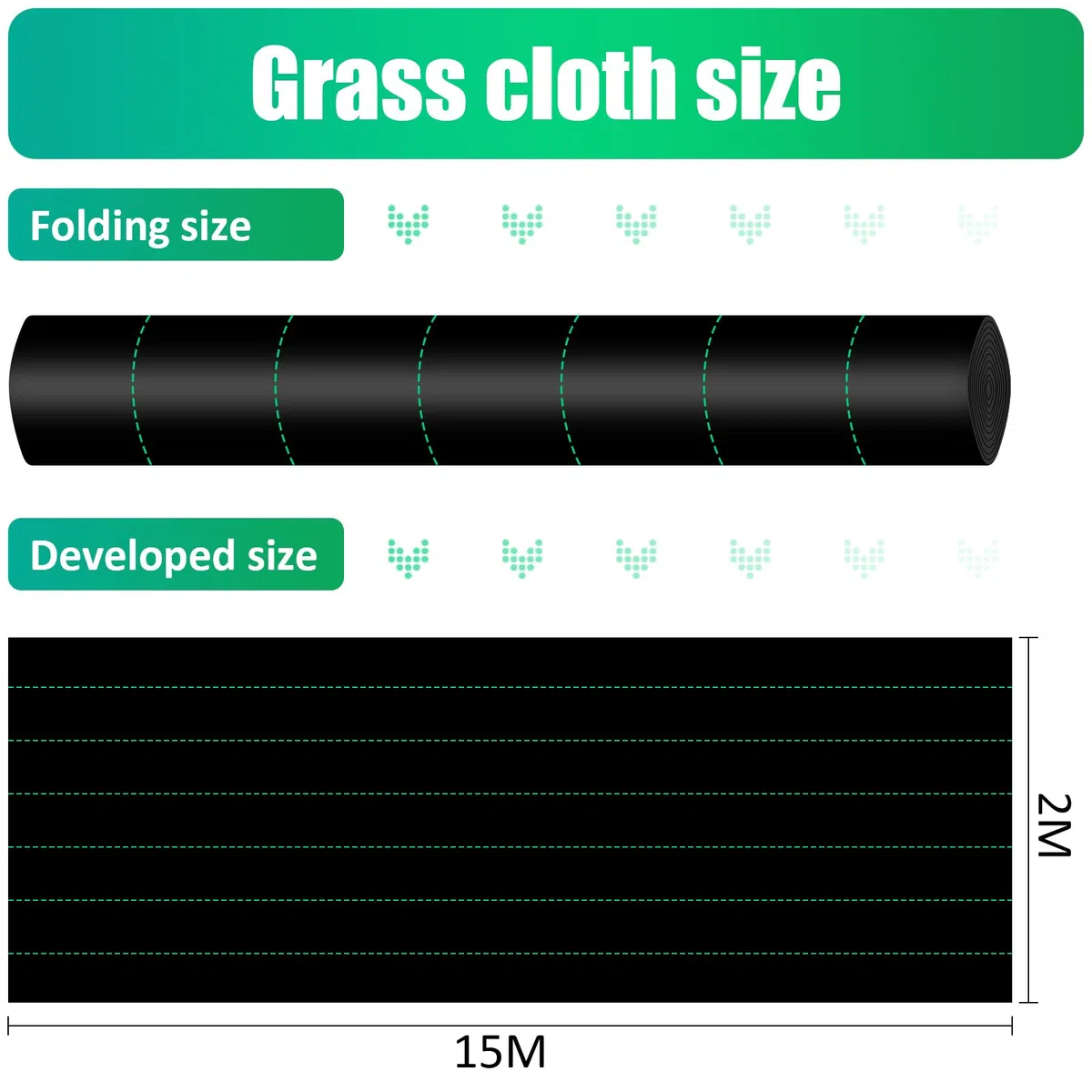 Unkrautvlies Gartenvlies 100g/m², Unkrautschutzfolie für Garten,reißfest Unkrautfolie Bändchengewebe Wasserdurchlässig,Hohe UV Stabilisierung (30m² (2m x 15m))