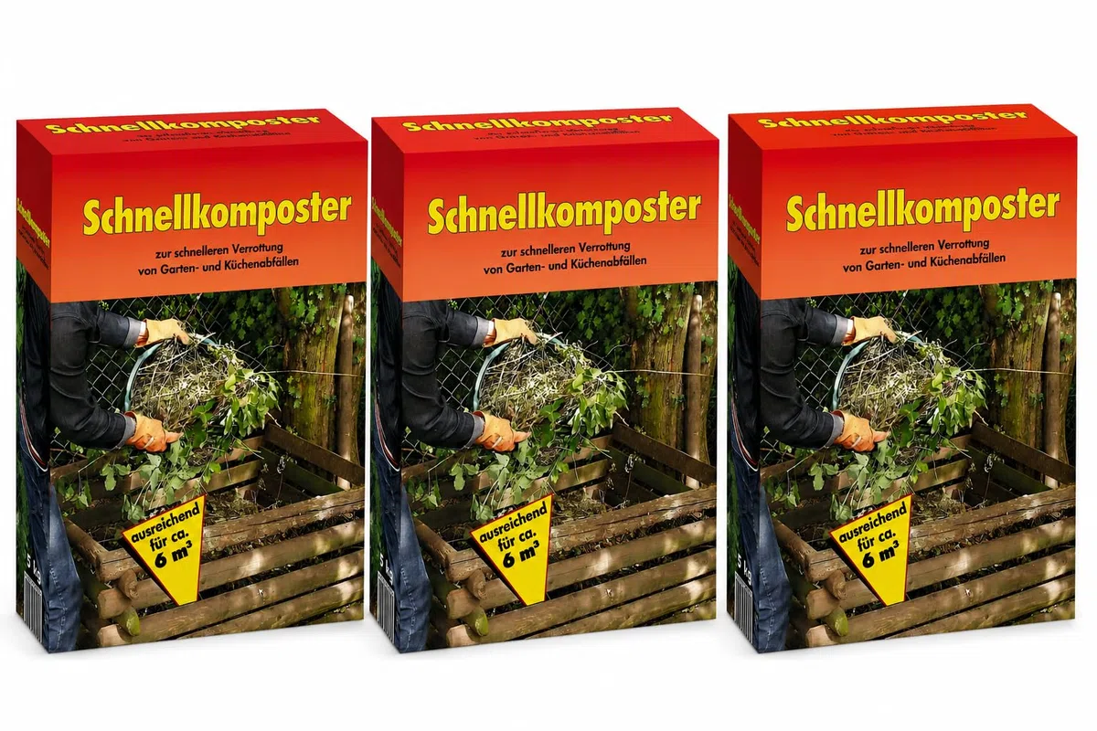 Generisch Schnellkomposter 3 x 5 kg (15 kg) Kompoststarter & Rottebeschleuniger, NPK 4+3+3, für Garten- und Küchenabfälle, fördert Humusbildung und Kompostierung | Schnelle Rotte, Fördert Humus, Aktiviert Mikroorganismen, Für Gartenabfälle ,Einfache Anwen