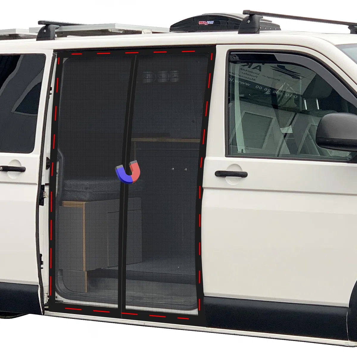 Moskitonetz Magnetisch für VW T5 T6 Schiebetür, Auto-Fliegengitter mit Insektenschutz und Sonnenschutz, Camping-Schattennetz für Seitentür