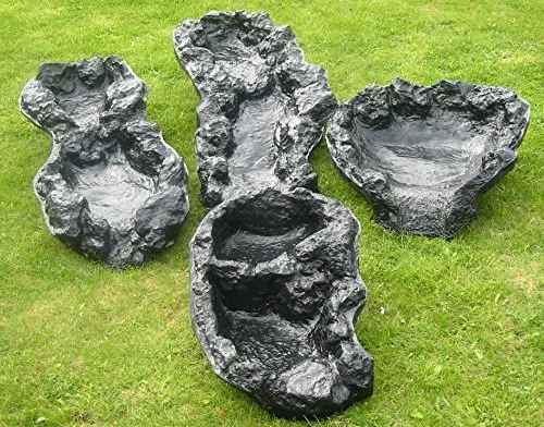 PE Bachlaufelemente Schwarz Set