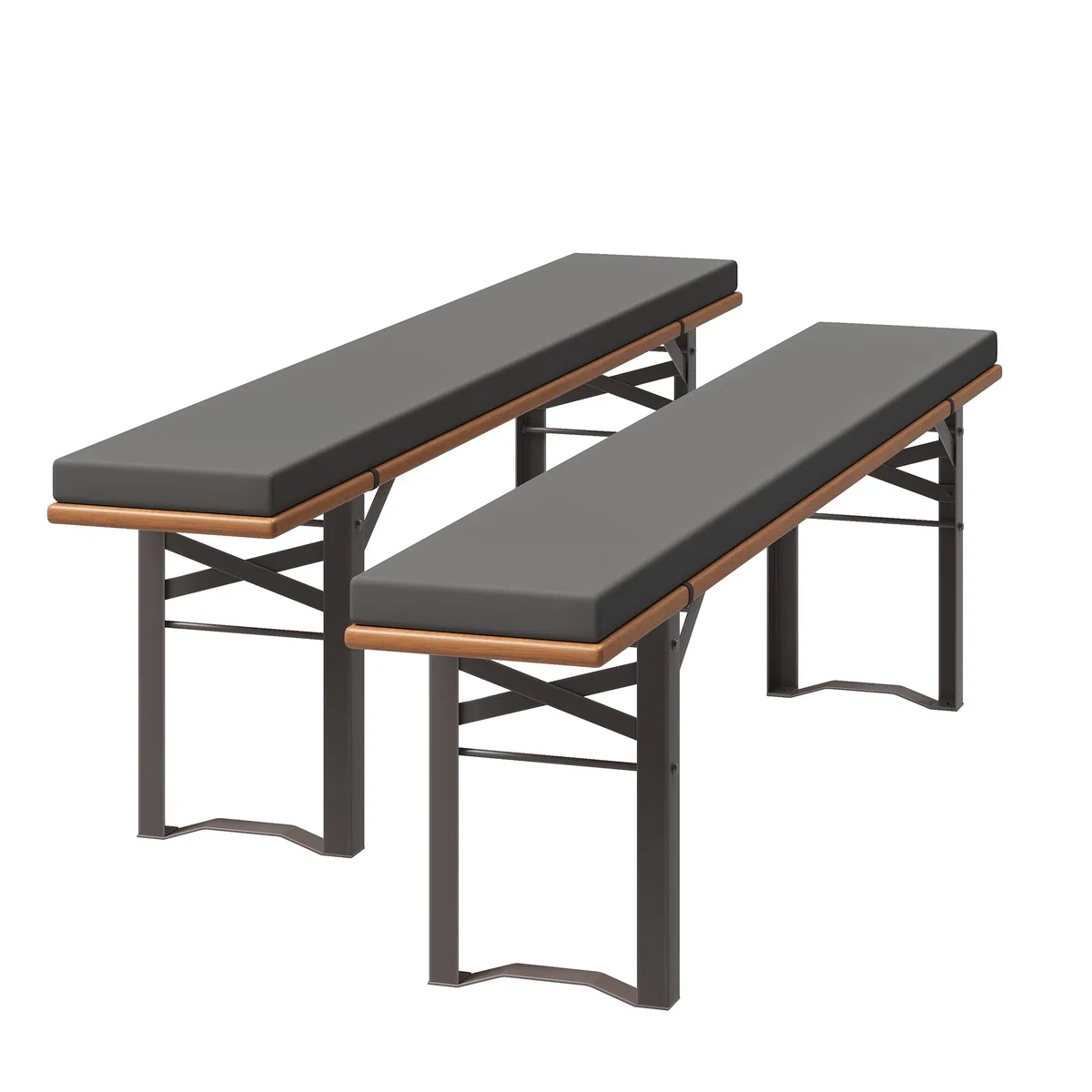 UDPATIO 2er Set Bierbankauflagen mit Bezug 180 x 25 x 4 cm,XL Waschbare auflagen bierzeltgarnitur für Partyzeltgarnitur(Grau, wasserdicht)